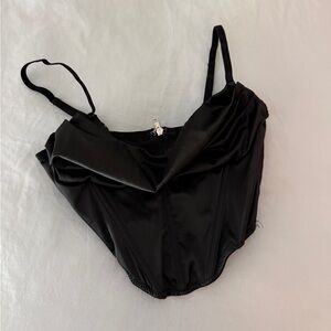 Black Satin Corset Top Urban Outfitters